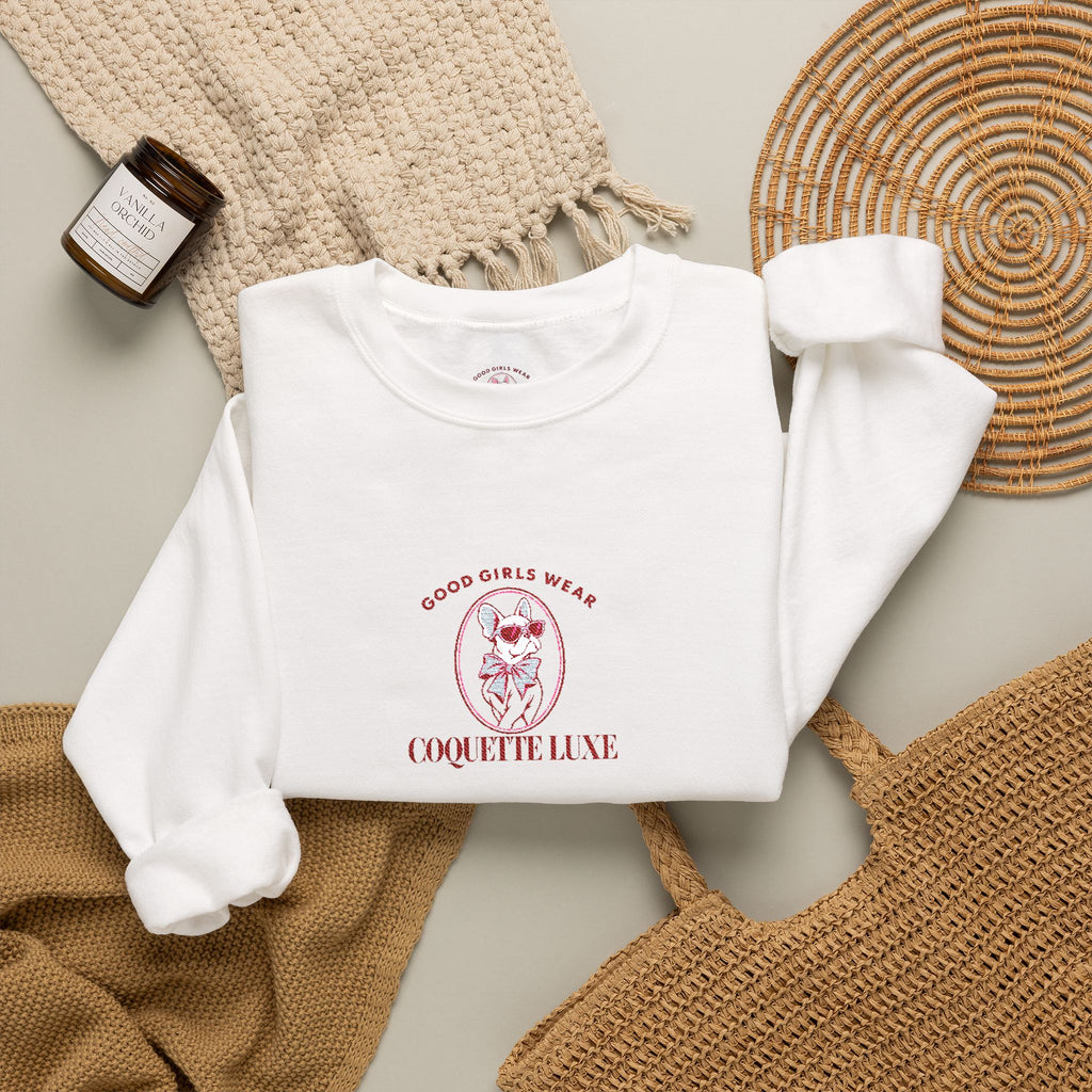 Good Girls Wear Coquette Luxe Embroidered Sweatshirt | Women's Crewneck