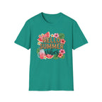 Hello Summer Vibes Watermelon Floral Leopard Print T-Shirt