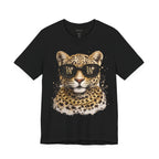 Leopard with Sunglasses Tee | Gold Chain Cheetah Graphic Shirt