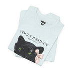 Vogue Instinct Black Cat with Pearls Tee | Fashion Cat T-Shirt