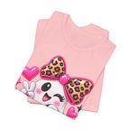 Pink Ghost Halloween T-Shirt with Leopard Bow