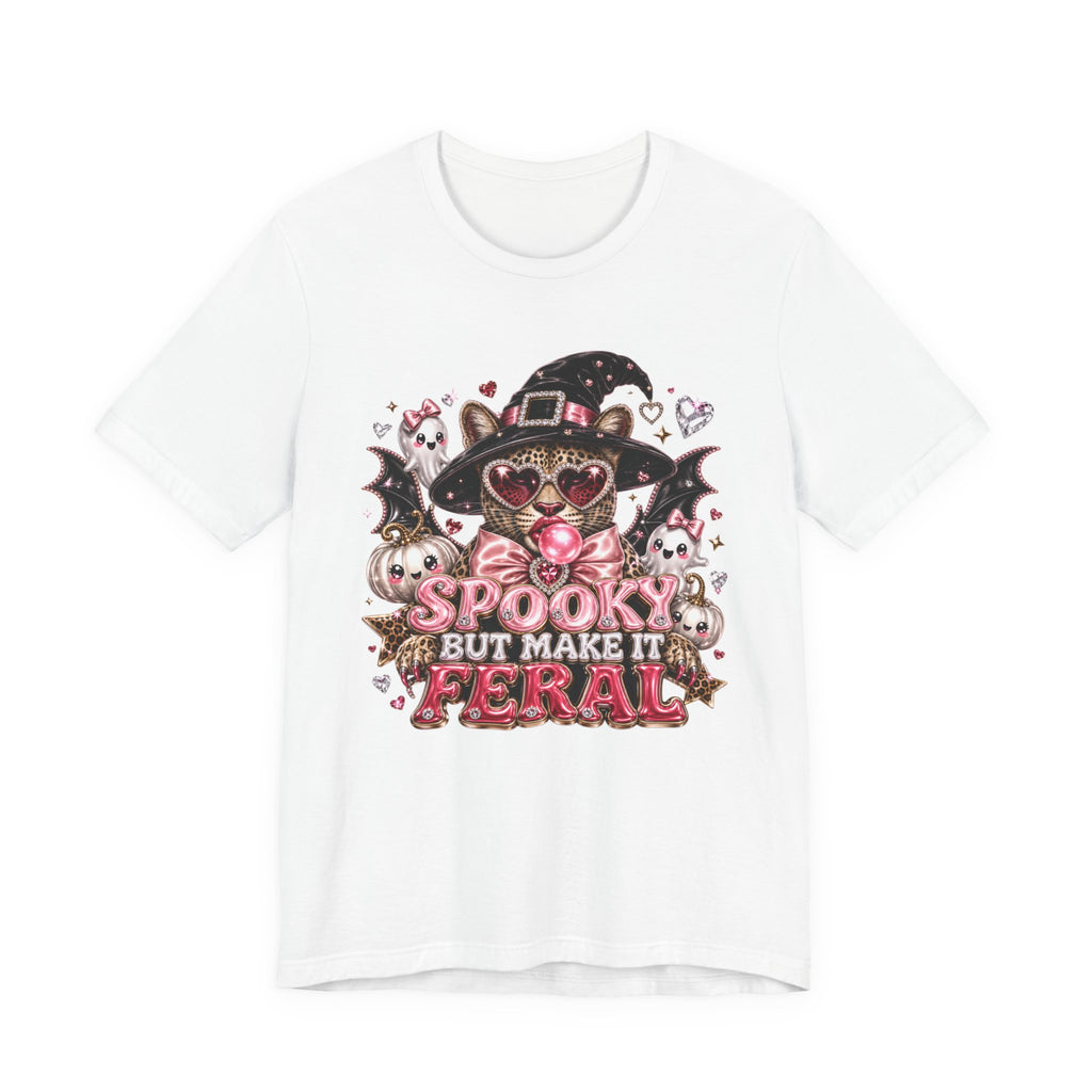 Spooky But Make It Feral Tee — Cute Witch Cat Halloween T-Shirt