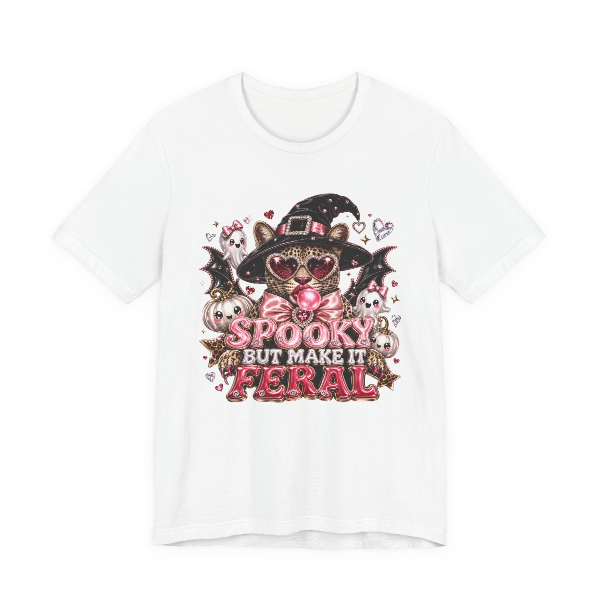 Spooky But Make It Feral Tee — Cute Witch Cat Halloween T-Shirt