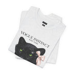Vogue Instinct Black Cat with Pearls Tee | Fashion Cat T-Shirt