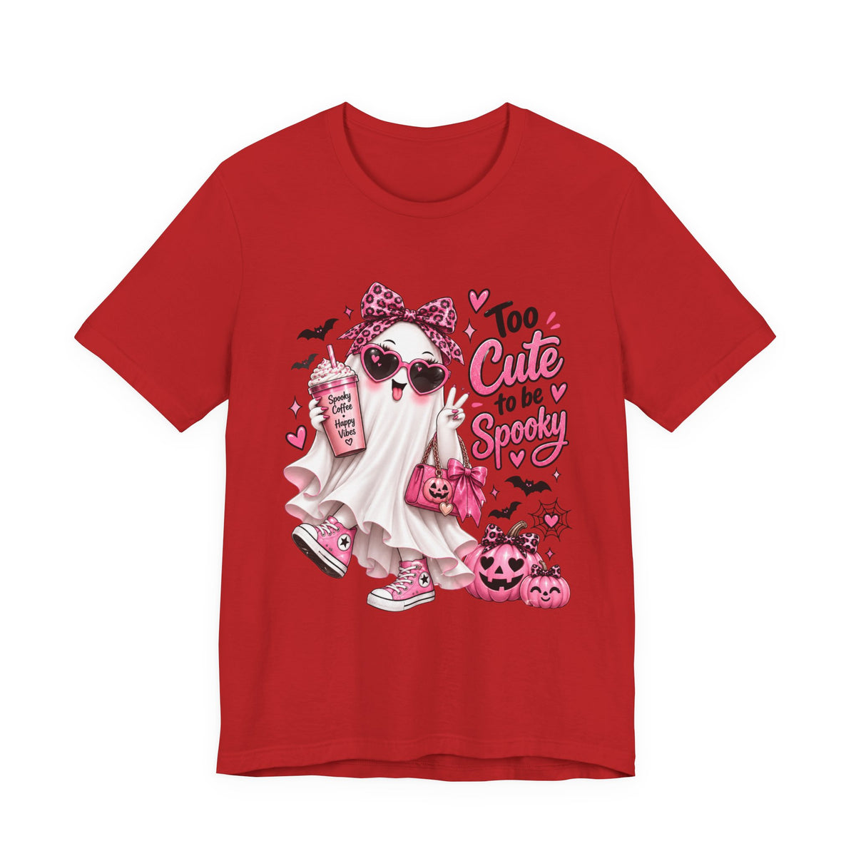 Cute Ghost Halloween T-Shirt | Too Cute to Be Spooky | Coquette Luxe