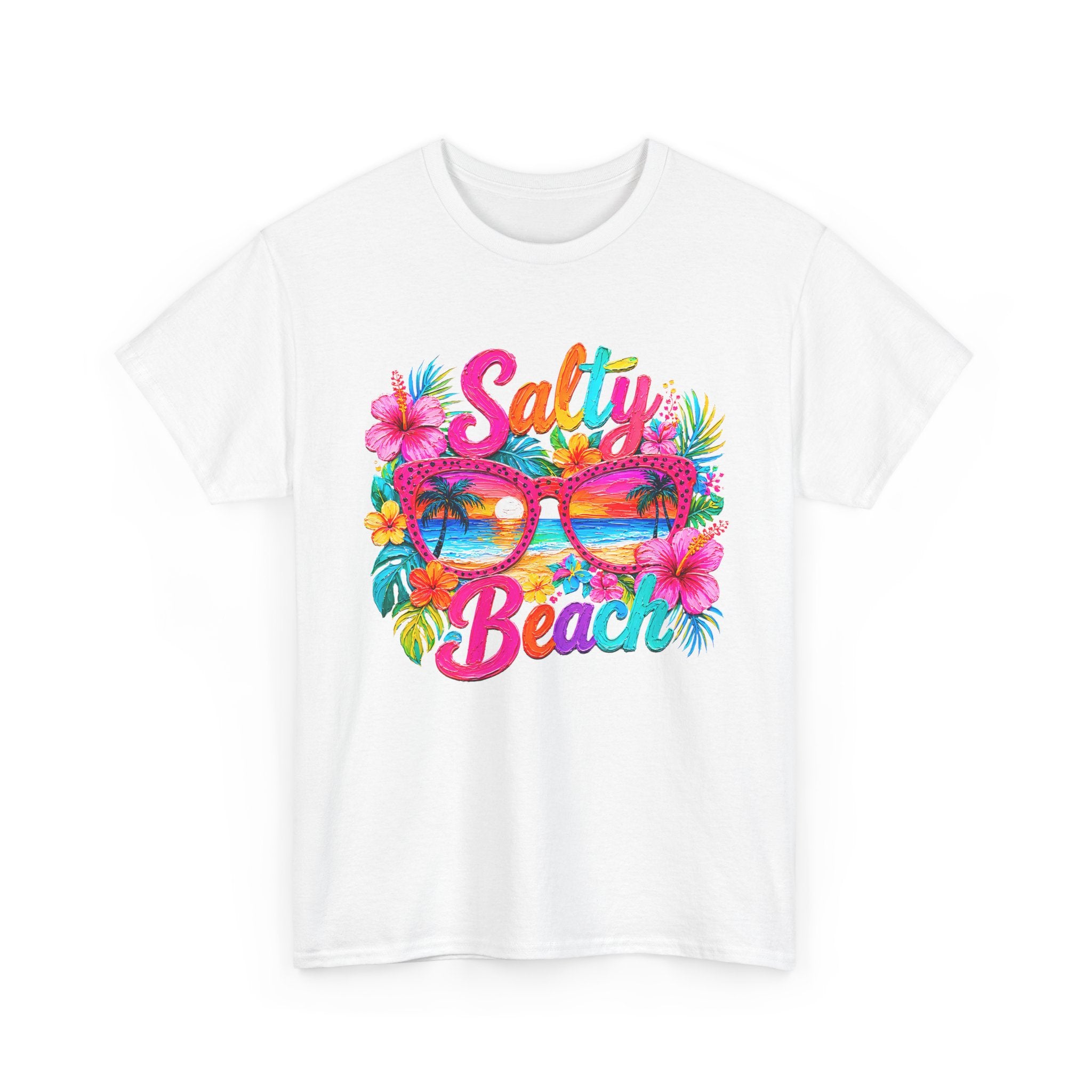 Salty Beach sunglasses floral design T-Shirt | tropical summer vibes