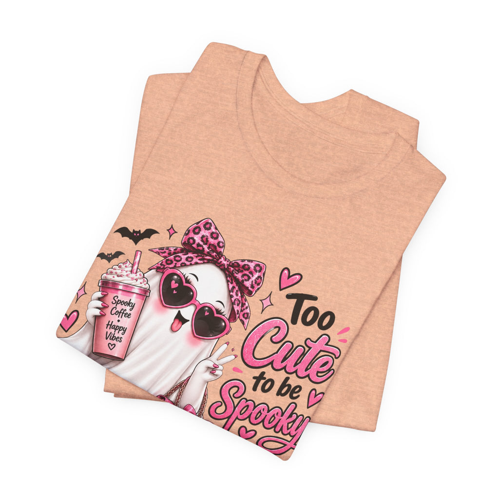 Cute Ghost Halloween T-Shirt | Too Cute to Be Spooky | Coquette Luxe