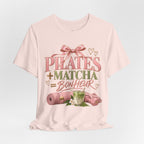 Pilates + Matcha Bonheur Tee — Yoga Mat & Matcha Fitness Shirt