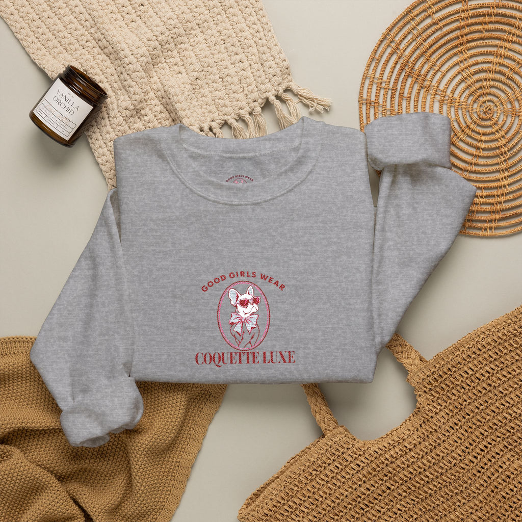 Good Girls Wear Coquette Luxe Embroidered Sweatshirt | Women's Crewneck