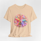 Rainbow Starfish T-Shirt | Colorful Seashell Beach Art