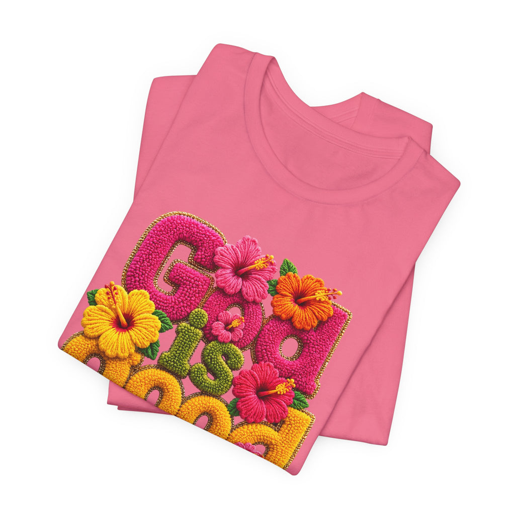 God Is Good all the time T-Shirt | Floral Retro Typography