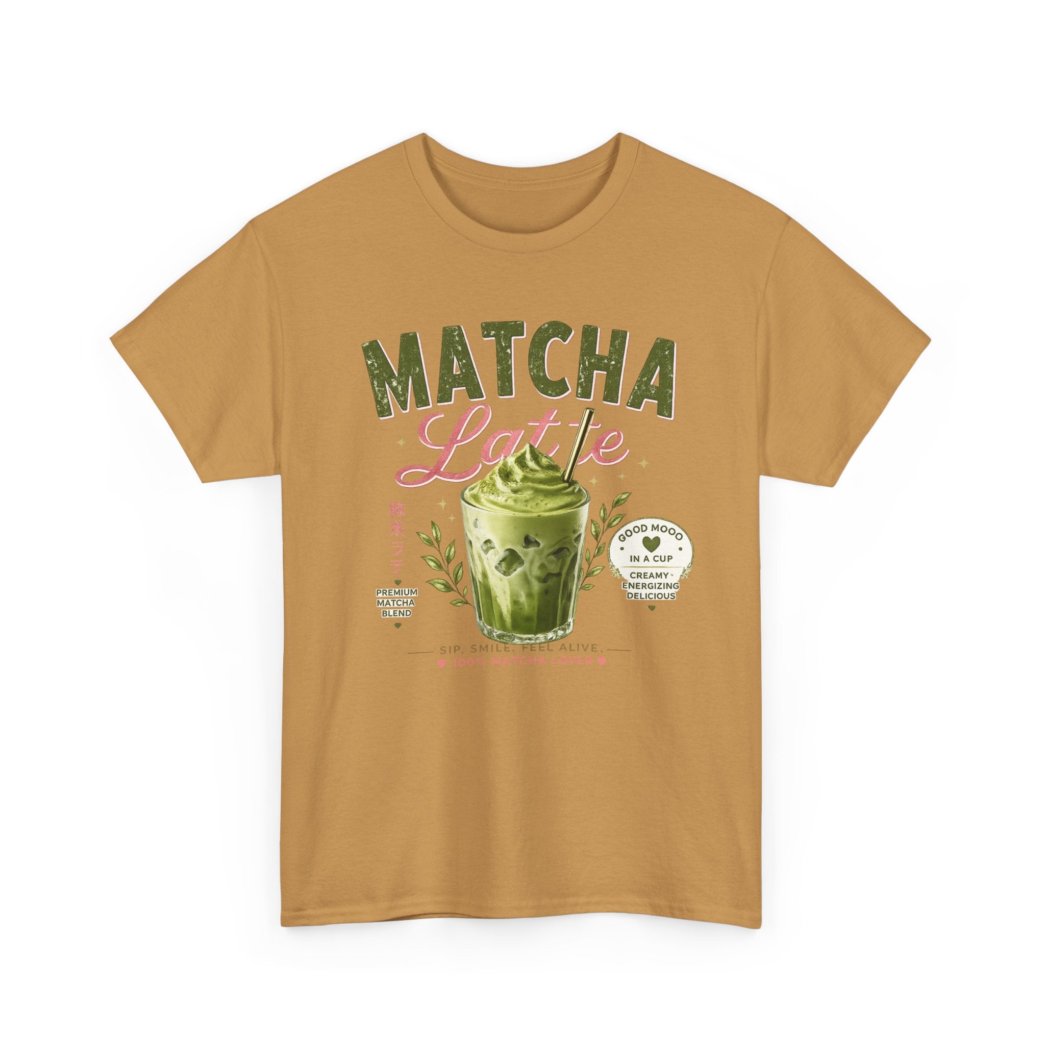 Matcha Latte T-Shirt | Iced Matcha Cup Graphic, Green Tea Illustration