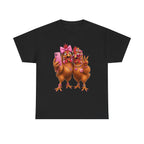 Two Chickens Taking Selfie T-Shirt | Funny Poultry Illustration