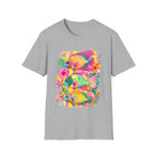 Tropical Colorful Fish T-Shirt | Neon Hibiscus Beach Illustration