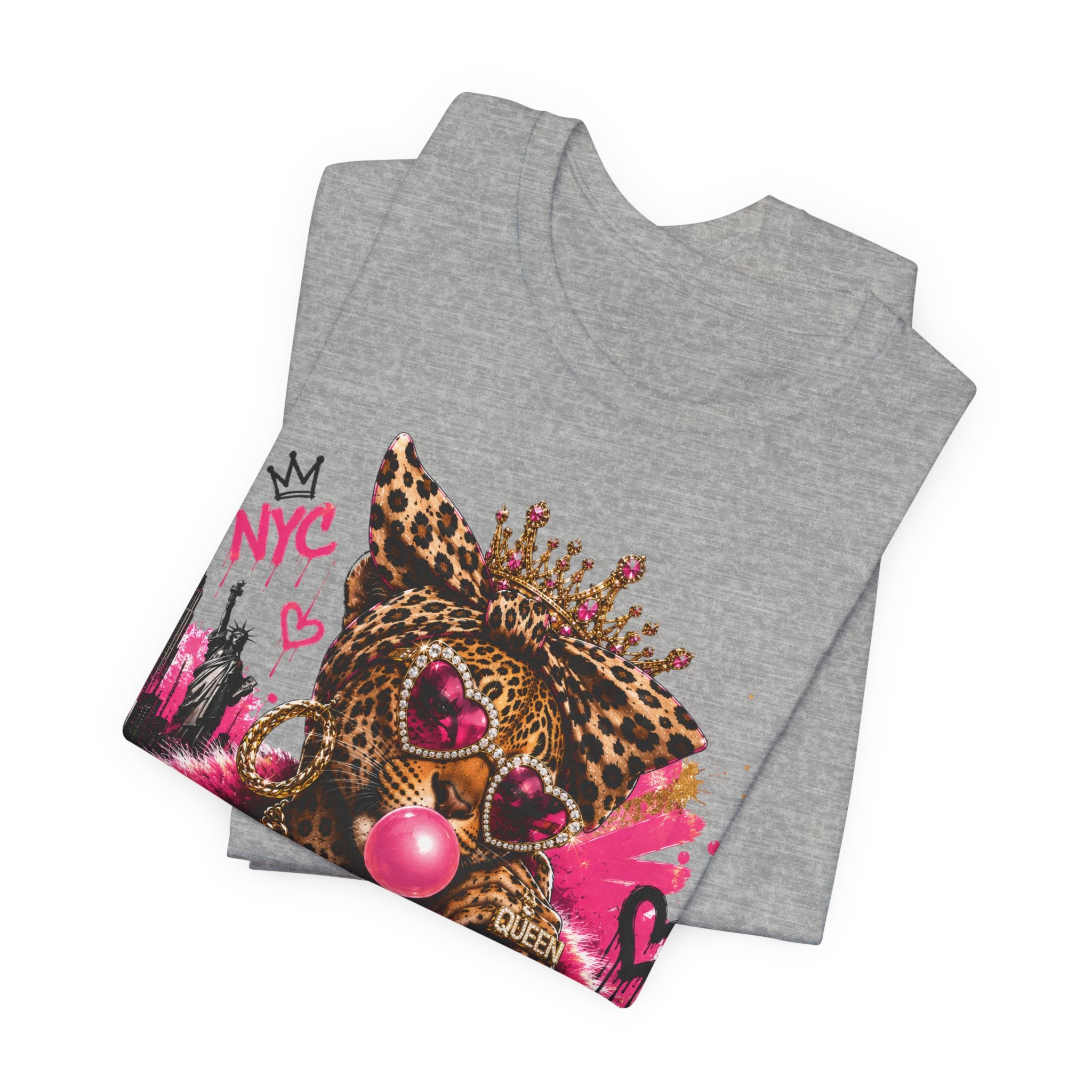 Too Glam To Care Tee — Leopard Crown Cat Graphic Shirt