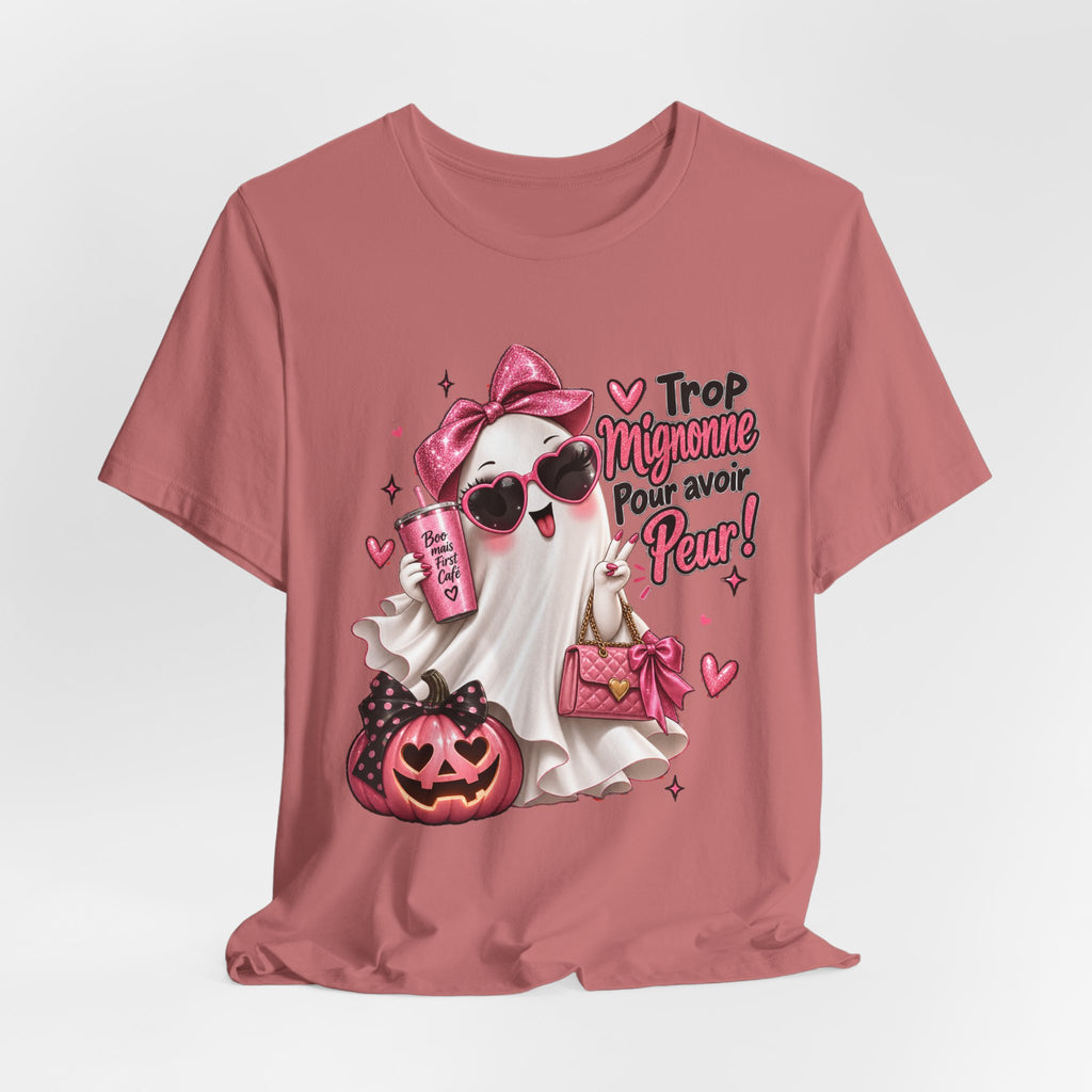 Cute Pink Ghost Halloween T-Shirt | Coquette Luxe