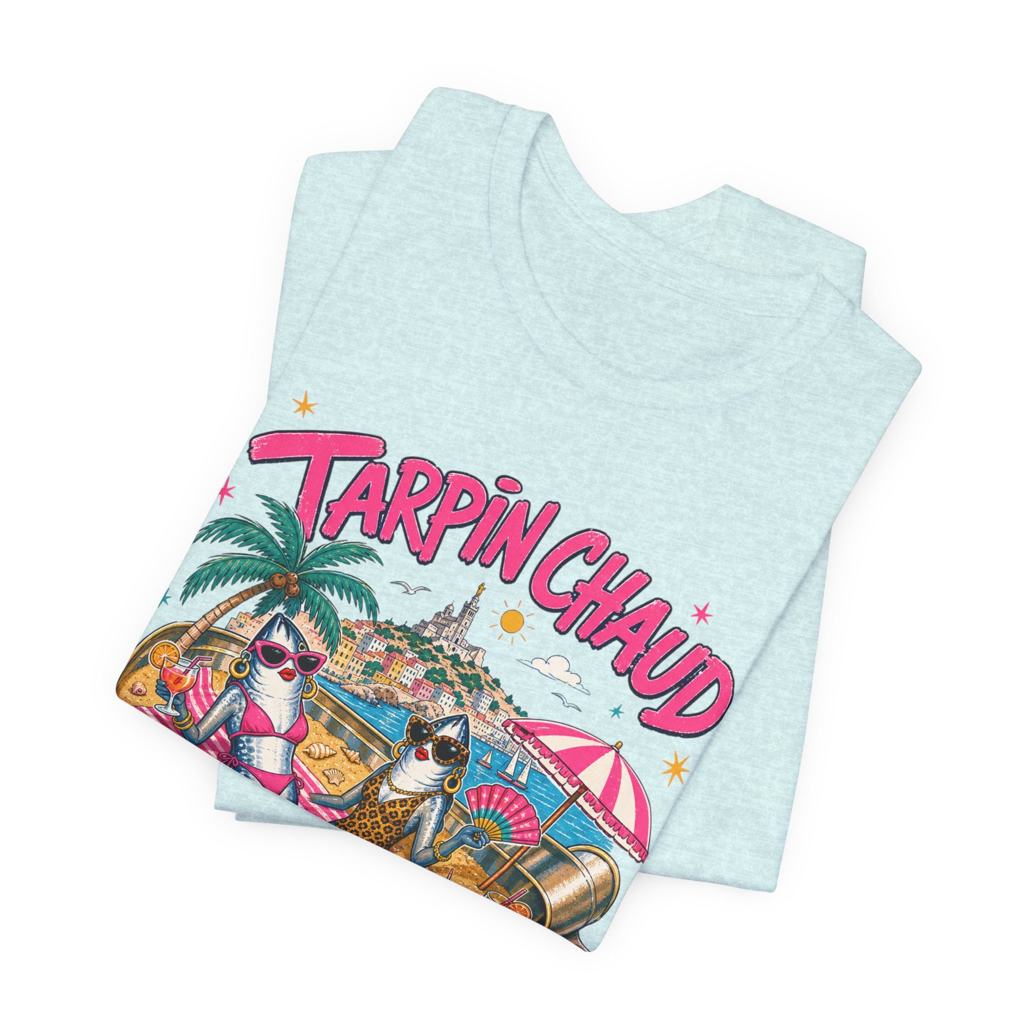 T-shirt – Tee-shirt graphique « Tarpin Chaud » ambiance tropicale plage