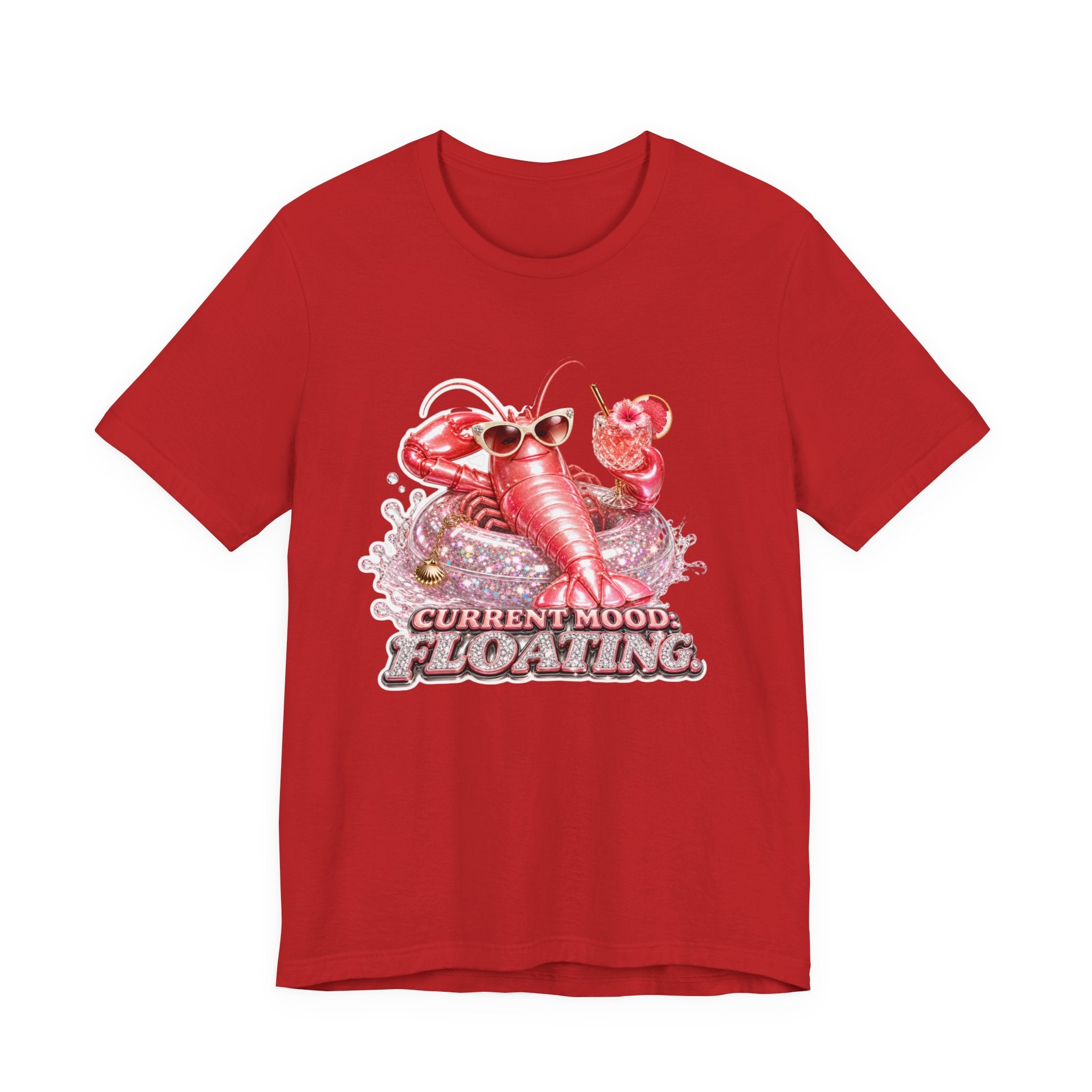 Floating Lobster Graphic Tee — "Current Mood: Floating" Summer Shirt
