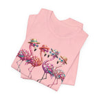Hello Summer Flamingos T-Shirt | Pink Flamingo Beach Graphic Tee