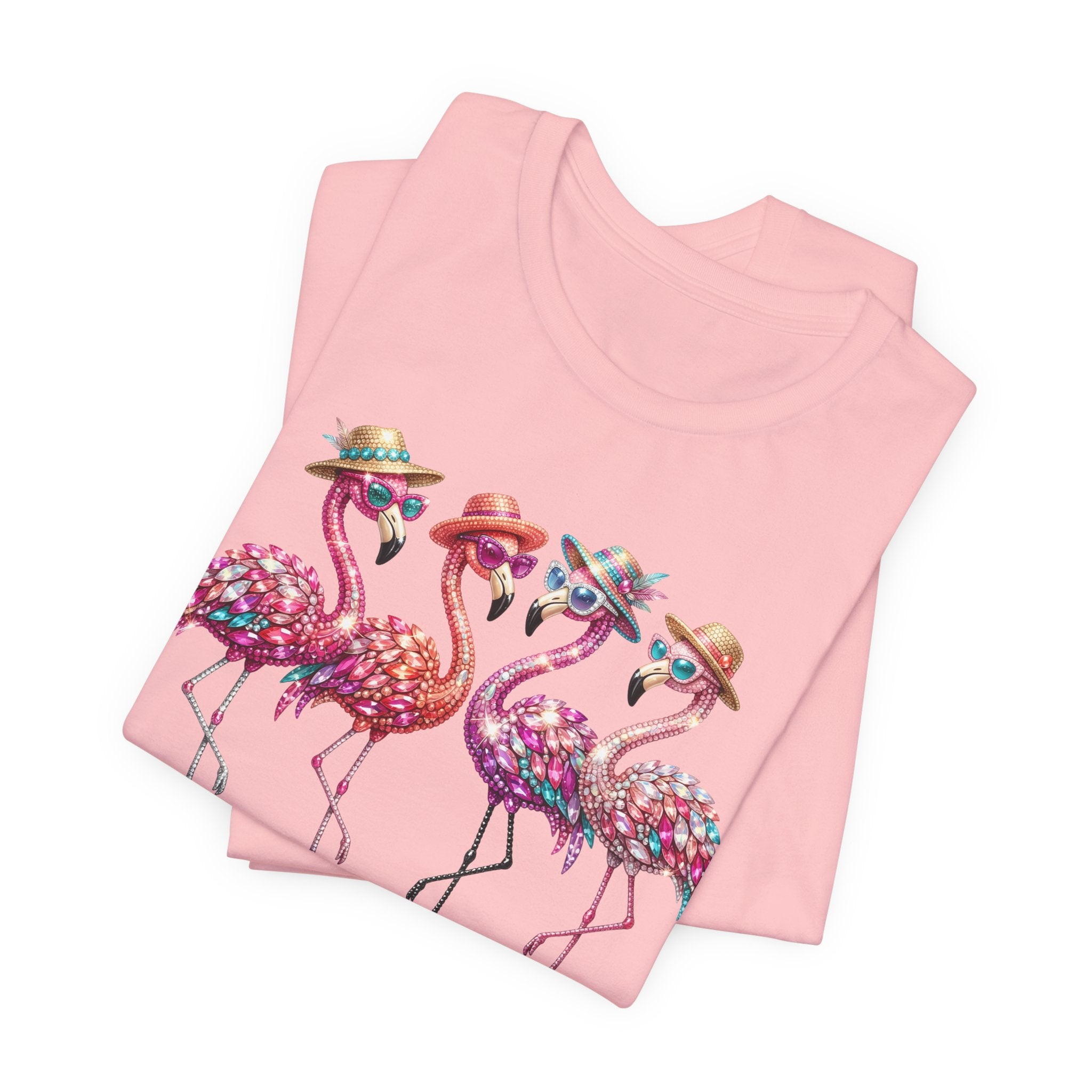 Hello Summer Flamingos T-Shirt | Pink Flamingo Beach Graphic Tee