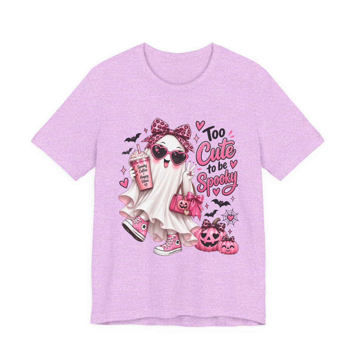 Cute Ghost Halloween T-Shirt | Too Cute to Be Spooky | Coquette Luxe