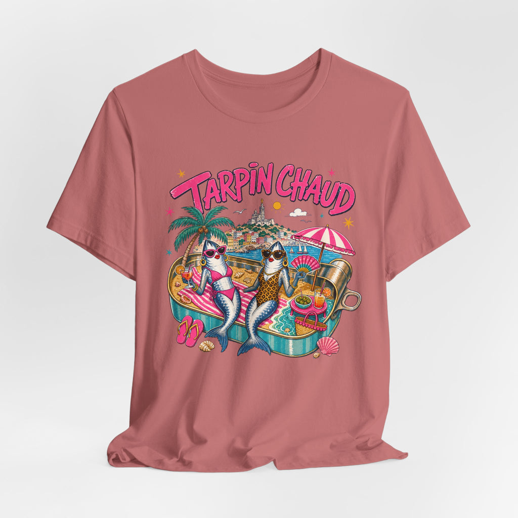 T-shirt – Tee-shirt graphique « Tarpin Chaud » ambiance tropicale plage
