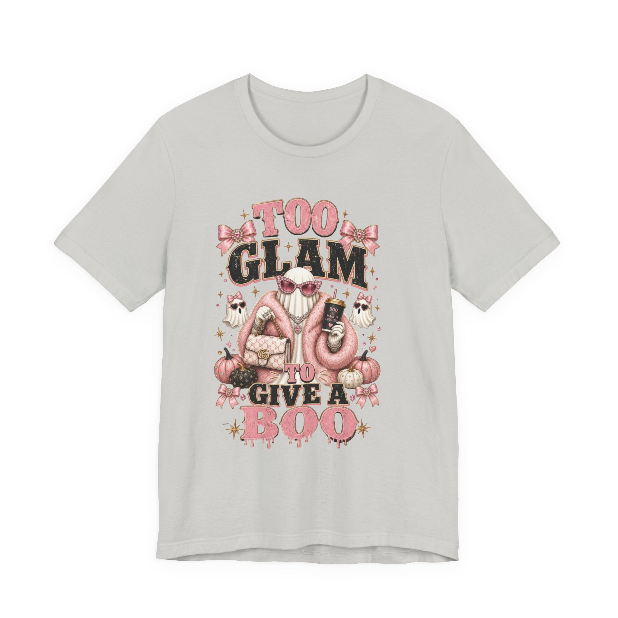 Too Glam To Give A Boo Halloween Tee — Pink Glamorous Costume Shirt