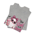Cute Ghost Halloween T-Shirt | Too Cute to Be Spooky | Coquette Luxe
