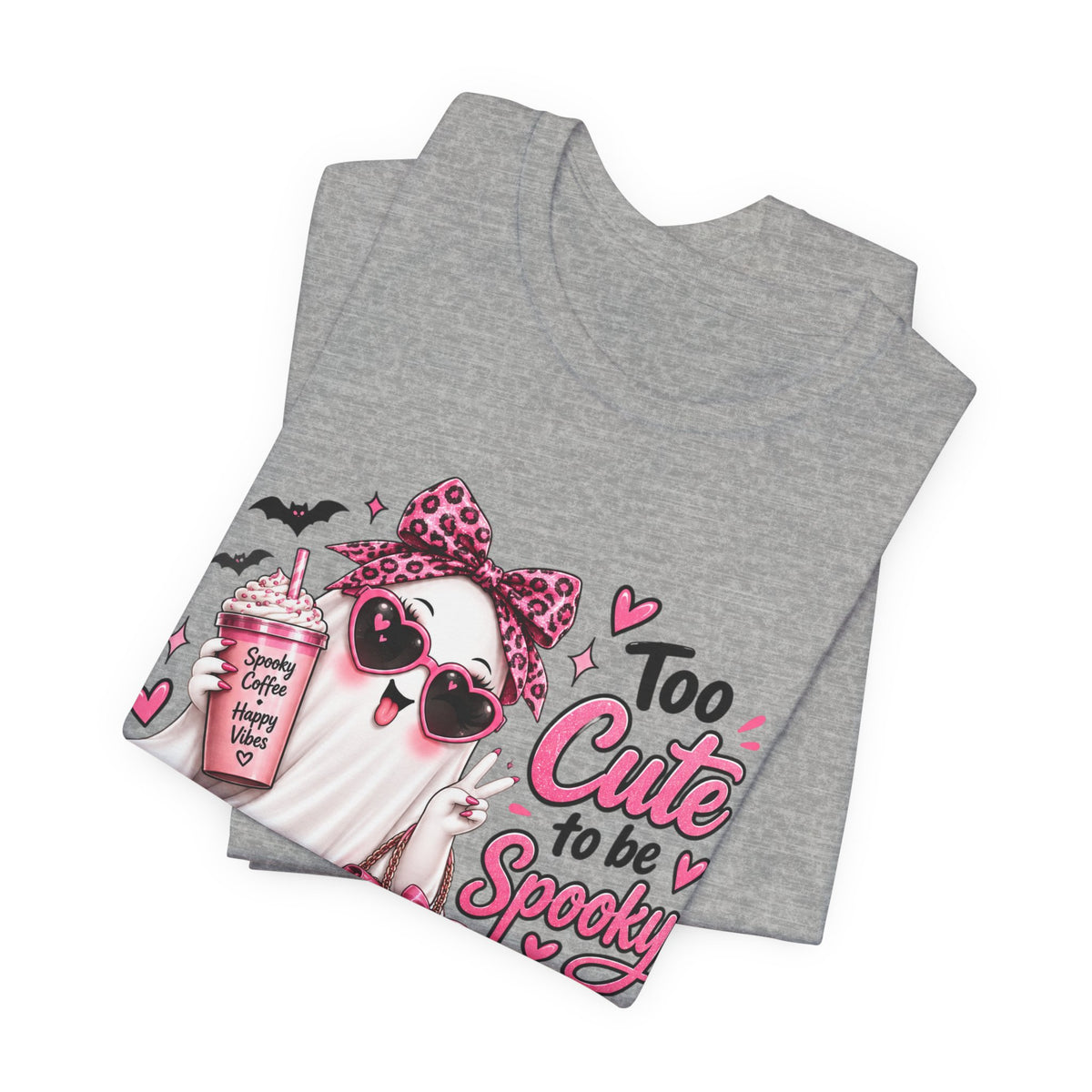 Cute Ghost Halloween T-Shirt | Too Cute to Be Spooky | Coquette Luxe