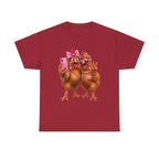 Two Chickens Taking Selfie T-Shirt | Funny Poultry Illustration