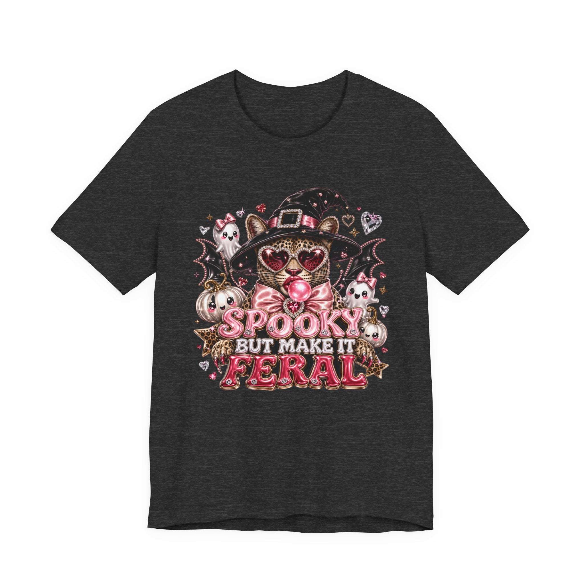 Spooky But Make It Feral Tee — Cute Witch Cat Halloween T-Shirt