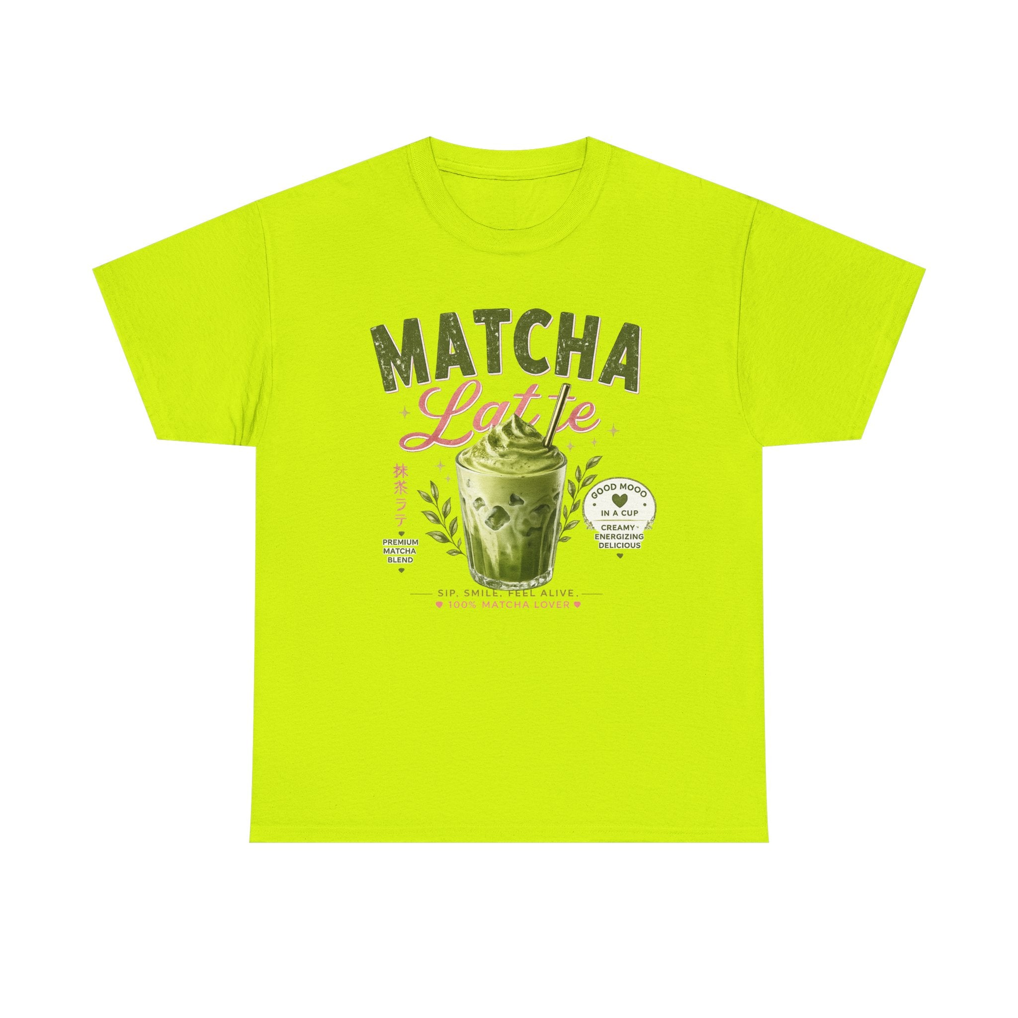 Matcha Latte T-Shirt | Iced Matcha Cup Graphic, Green Tea Illustration