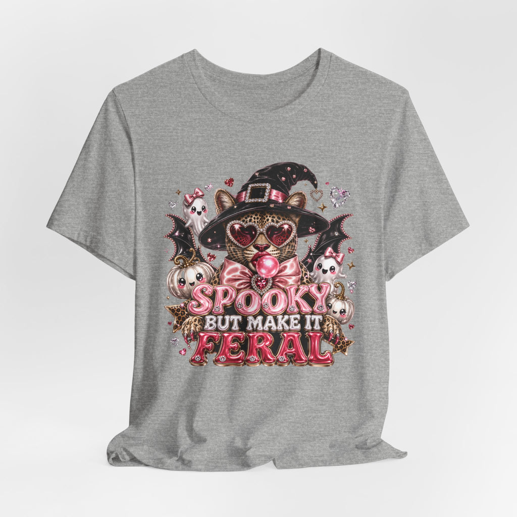 Spooky But Make It Feral Tee — Cute Witch Cat Halloween T-Shirt