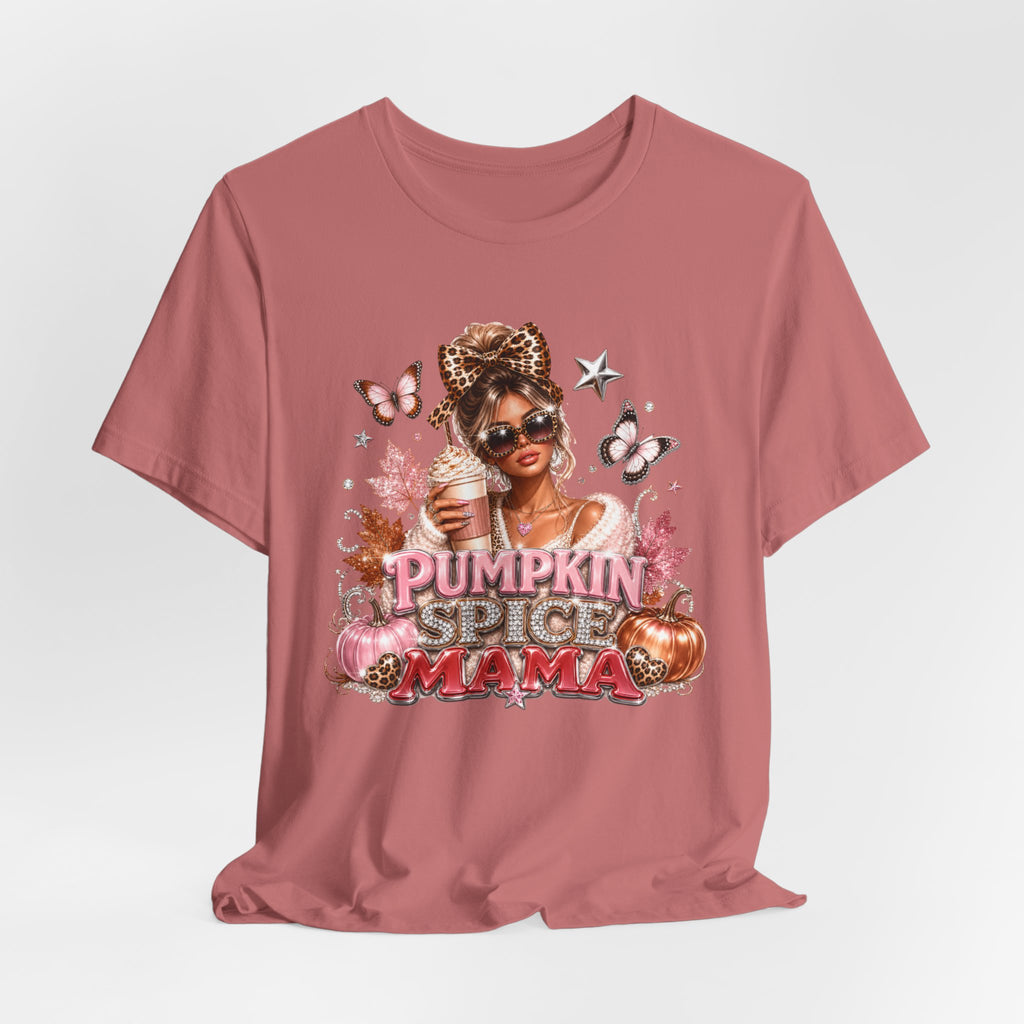 Pumpkin Spice Mama Tee | Cozy Fall Graphic T-Shirt for Women | Cute Autumn Coffee Lover Shirt