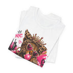 Too Glam To Care Tee — Leopard Crown Cat Graphic Shirt