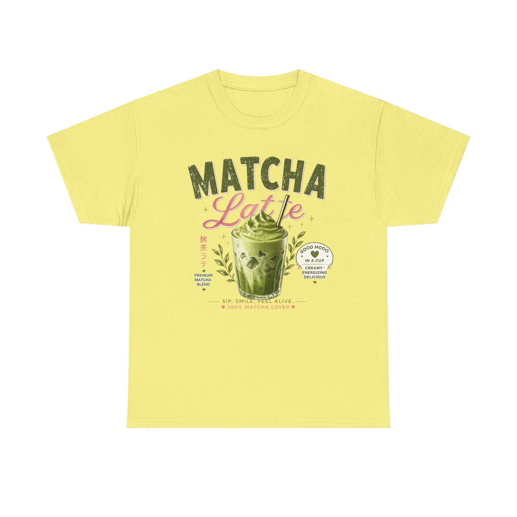 Matcha Latte T-Shirt | Iced Matcha Cup Graphic, Green Tea Illustration