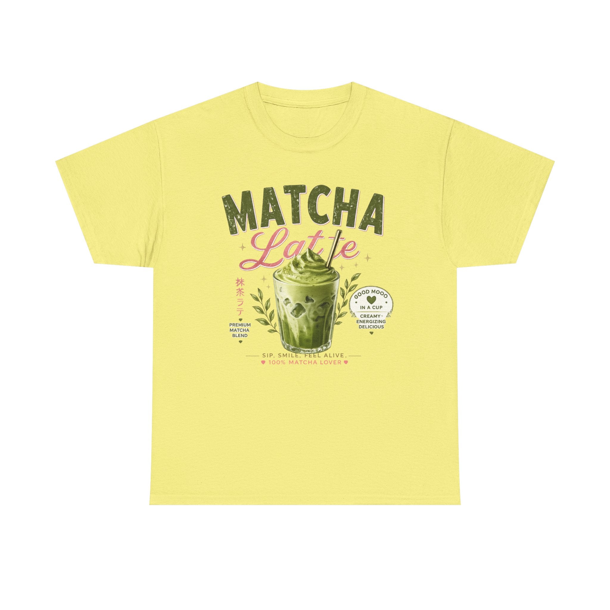 Matcha Latte T-Shirt | Iced Matcha Cup Graphic, Green Tea Illustration