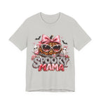 Spooky Mama T-Shirt — Cute Halloween Leopard Pumpkin Graphic Tee for Moms