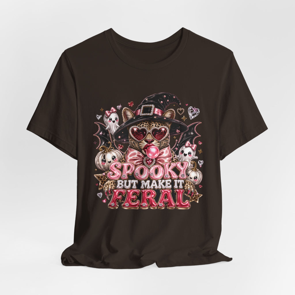 Spooky But Make It Feral Tee — Cute Witch Cat Halloween T-Shirt