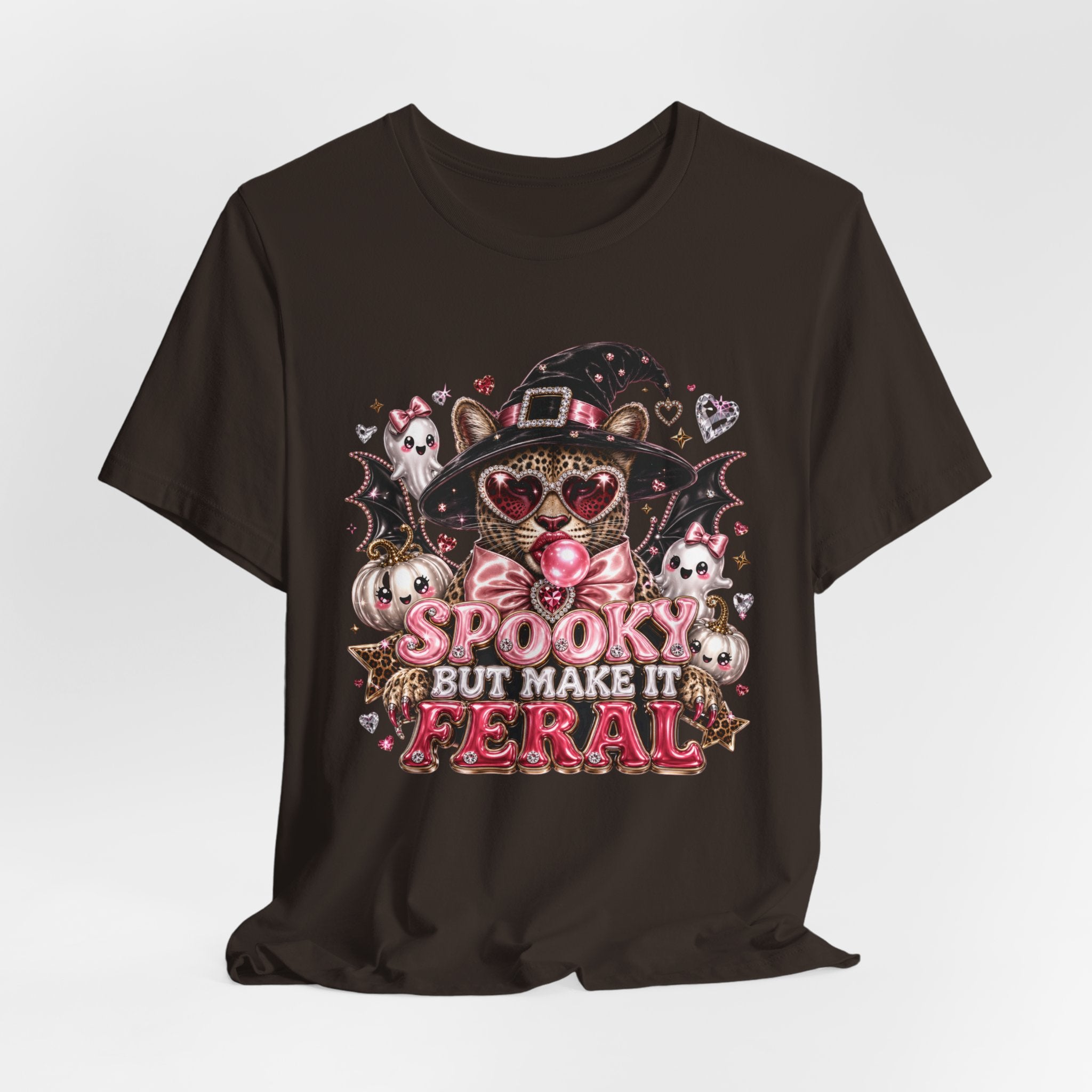 Spooky But Make It Feral Tee — Cute Witch Cat Halloween T-Shirt