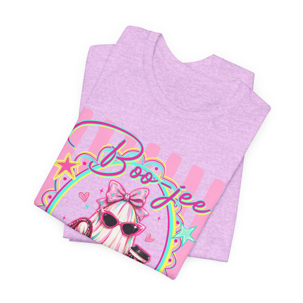 Boo-Jee Ghost Tee — Kawaii Fashion Ghost Graphic T-Shirt with Purse & Coffee