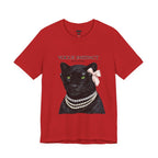 Vogue Instinct Black Cat with Pearls Tee | Fashion Cat T-Shirt
