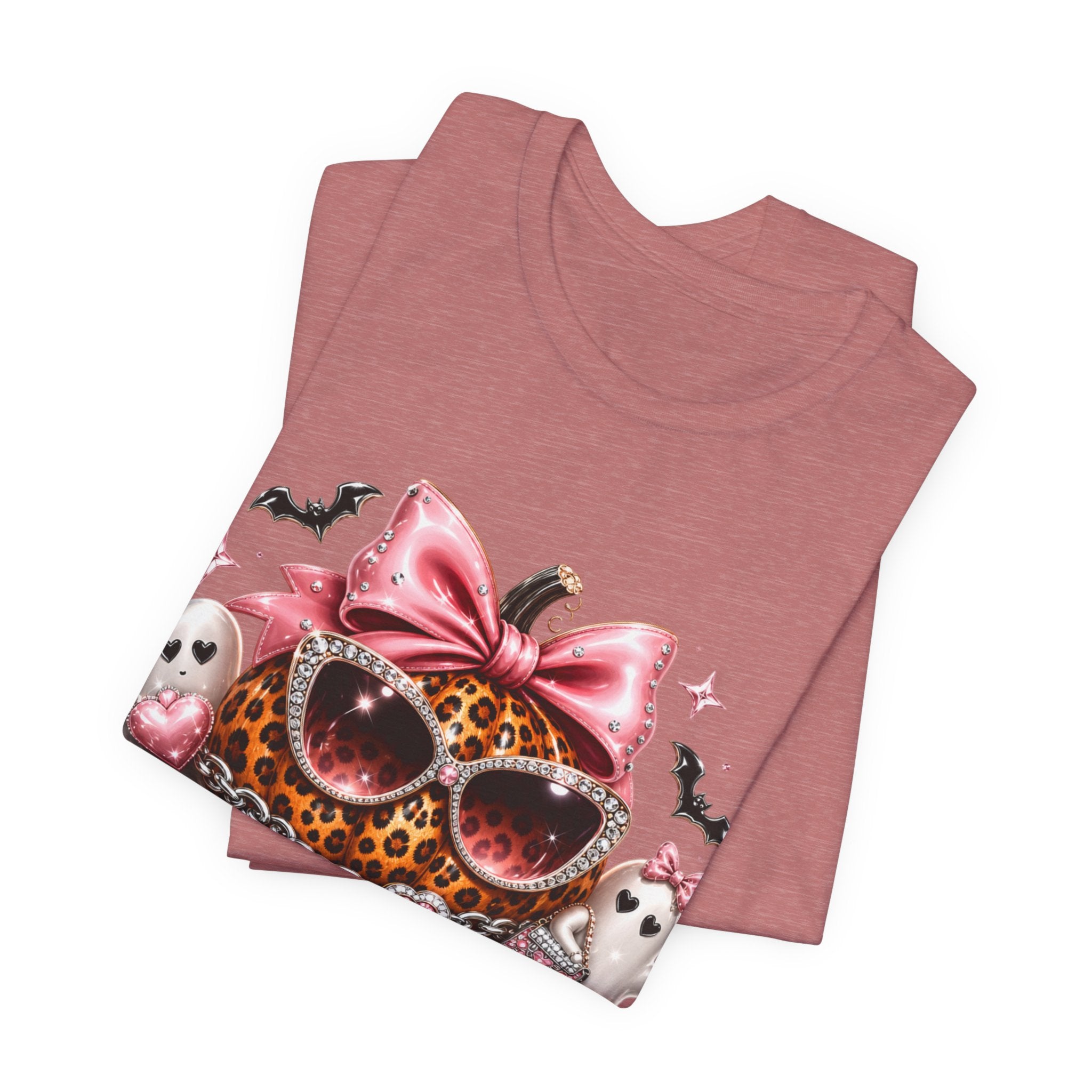 Spooky Mama T-Shirt — Cute Halloween Leopard Pumpkin Graphic Tee for Moms