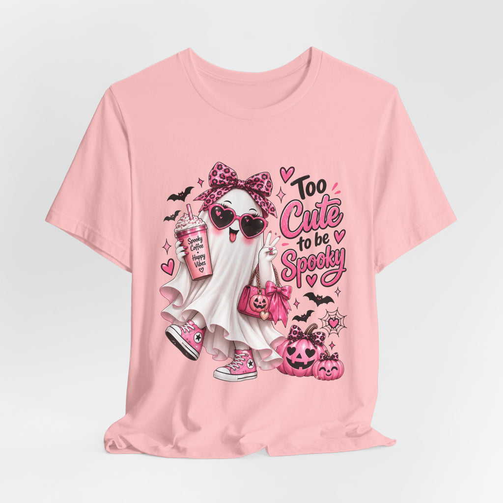 Cute Ghost Halloween T-Shirt | Too Cute to Be Spooky | Coquette Luxe