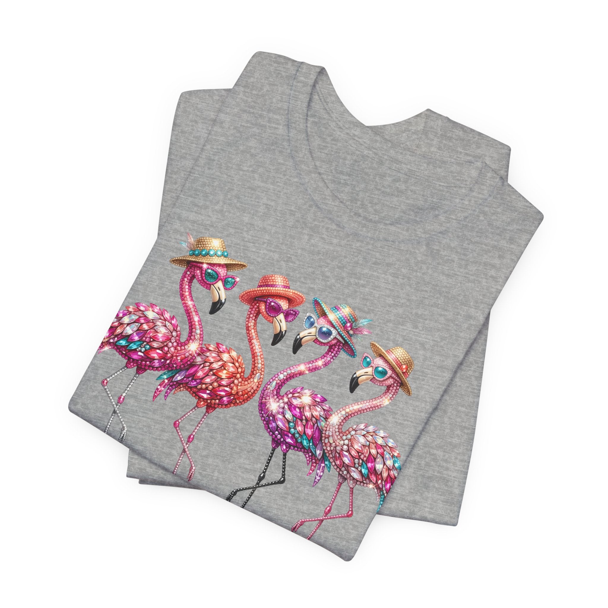 Hello Summer Flamingos T-Shirt | Pink Flamingo Beach Graphic Tee