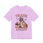 Trash But Luxury Raccoon Tee — Halloween Graphic T-Shirt with Pumpkins & Bats