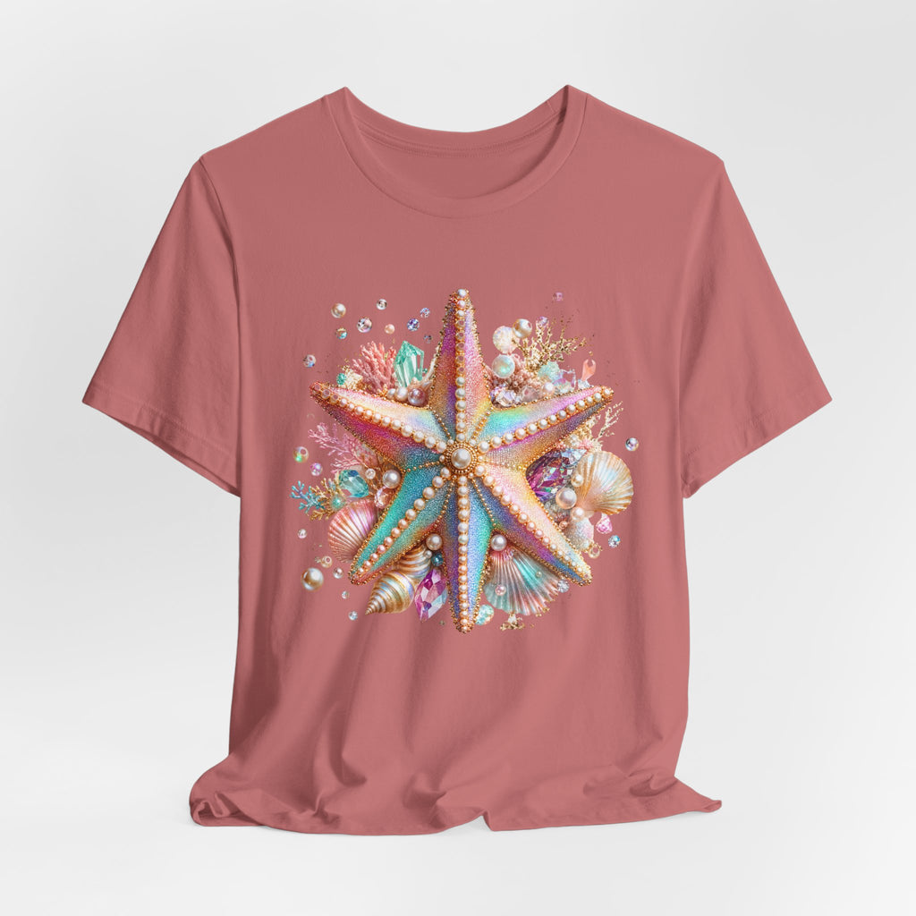 Colorful Starfish Tee | Beach Seashell Ocean Graphic Shirt