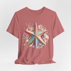 Colorful Starfish Tee | Beach Seashell Ocean Graphic Shirt