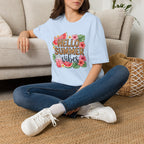 Hello Summer Vibes Watermelon Floral Leopard Print T-Shirt