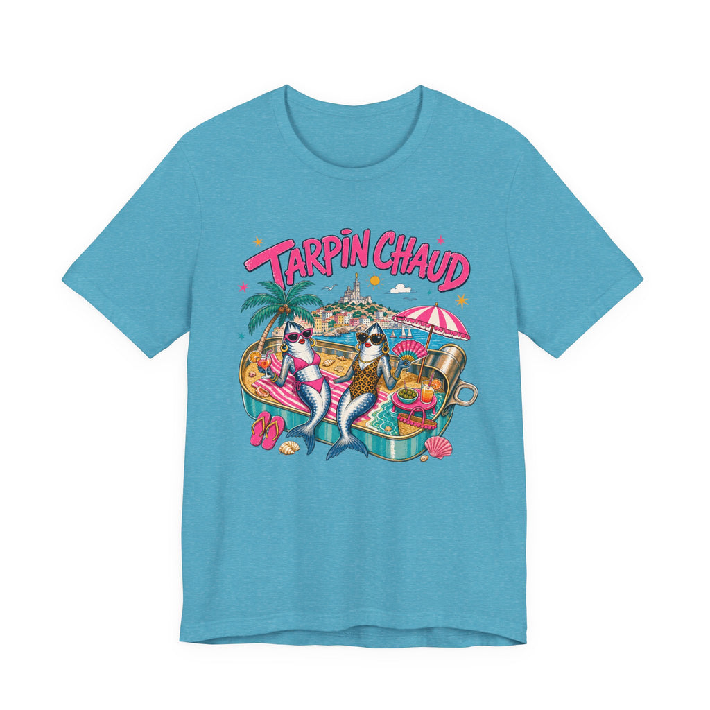 T-shirt – Tee-shirt graphique « Tarpin Chaud » ambiance tropicale plage